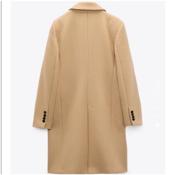 Zara wool blend tan camel long coat size small - Picture 5 of 16